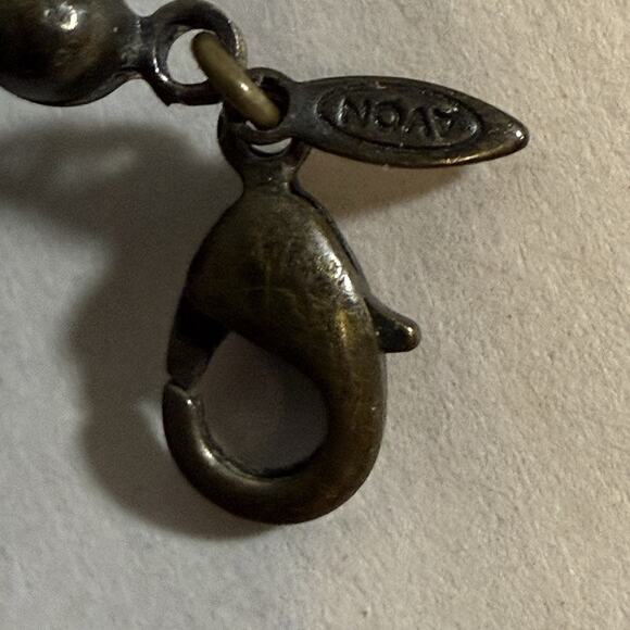 VTG Avon Chunky Beaded Necklace Deep Teal Color 20-22" Classic 50s Tradwife Blue - Picture 5 of 5